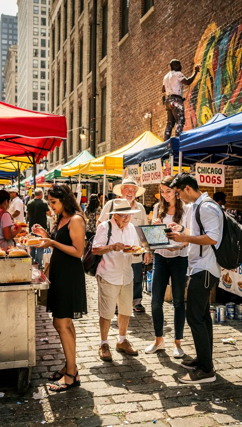 Пассажир с чемоданом выходит из терминала аэропорта перед началом мини-тура по городу.